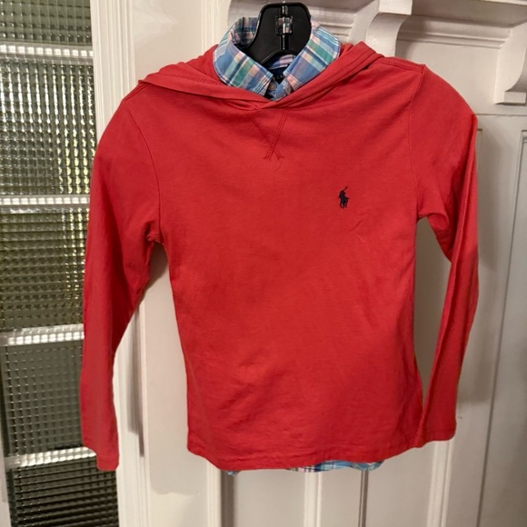 Ralph Lauren Boys Hooodie & Button Down Plaid Shirt  LOT OF 2 Sz 8 - Picture 12 of 14